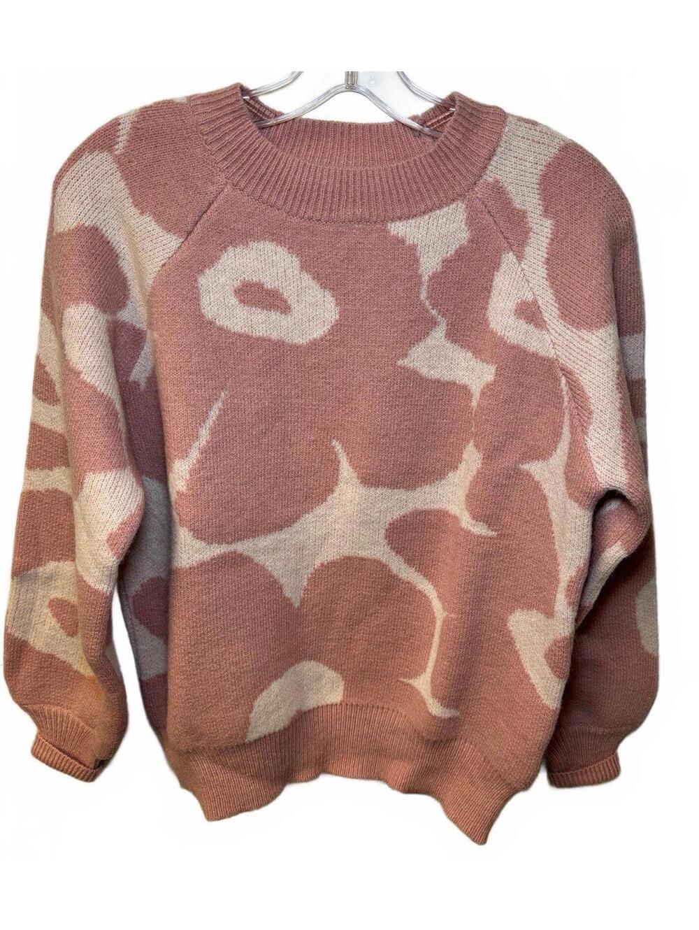 BIBI Abstract Crew neck Pink Sweater size Small
